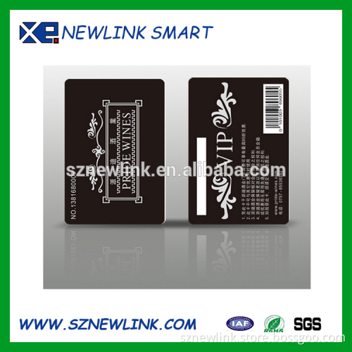 Hi-co and Lo-co Magnetic membership card with card number and barcode